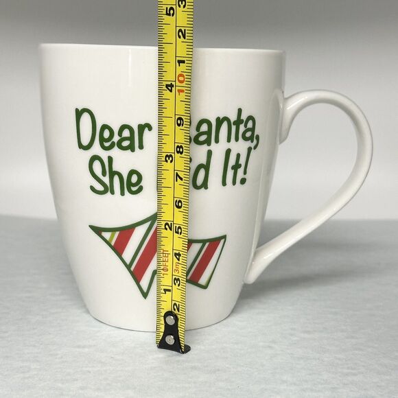 Pfaltzgraff Christmas 18 oz Porcelain Mug Dear Santa, She Did It! Friend Partner - Picture 6 of 7